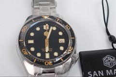 San Martin SN008-G V3 Automatic Diver Watch Set Latest Version Matte Black Gold