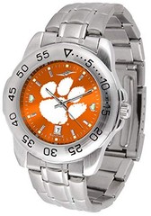 [B1R] Used Unopened Clemson Tigers Sports Steel Anochrome Men Watch [w4x]