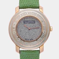 Valentino Silver Yellow Gold Plated Histoire Womens Wristwatch 37 mm