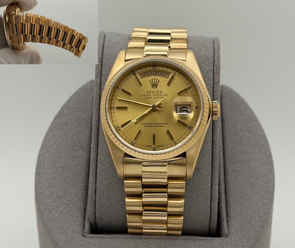 Rolex Day Date President 18038 36mm Champagne Dial 18K Yellow Gold
