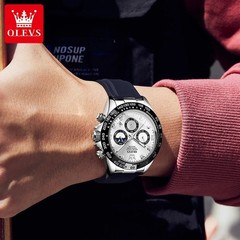 Waterproof Watch Men’s OLEVS Quartz Luxury Luminous Business Date Men Strap
