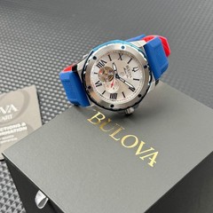 Bulova Marine Star Automatic Silver white Dial 98A225 Men’s Watch 45mm