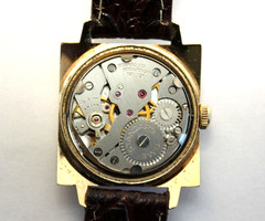 Vintage PAUL PEUGEOT Gold Tone Satin S/Steel Case & Back ST92 Hand Wind Unisex