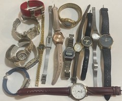 Vintage Ladies Fashion Watch Lot Estate Find/Mixed Brands/Untested- 15 Pieces