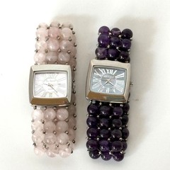 Gem Essence AMETHYST and ROSE QUARTZ gemstone watches