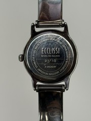 Ecclissi Sterling Silver Blue Turquoise Leather Band Ladies Watch Working