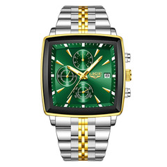 Stylish Luxury Men’s Watch – Square Dial, Waterproof, Chronograph, Luminous