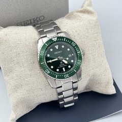 Seiko Men’s Prospex Sea SNE583 Green Dial Stainless Steel Solar Diver Watch
