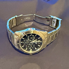 Citizen Quartz Black Sunburst Dial Stainless Bracelet Day/Date 100m Watch