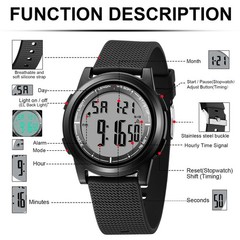 Men’s Digital Watch Ultra Thin Minimalist Waterproof LED Large Face Alarm Sport