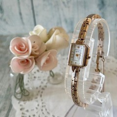 Agete Champagne Gold Diamond Quartz Wristwatch Japan Ladies 0712180