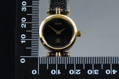 [Near MINT] Gucci 2000L 22mm Black Dial Gold Women’s Quartz Watch From JAPAN