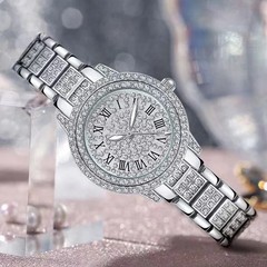 Luxury Shiny Fine Zircon Quartz Watch Elegant All-Star Jewels Wome