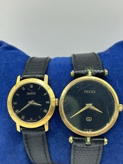 Lot Of 2 Gucci Watches Men & Woman Original Buckles In Booth Swiss Made