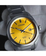 CITIZEN Men Analog Quartz Casual Watch Classic Dress Gold color Dial Waterproof