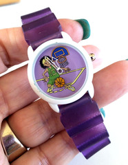 Vintage After Thoughts Girls Basketball Quartz Rotating Purple Wrist Watch