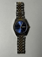 Benrus BNW700 Quartz Day Date 30m Two-Tone Bracelet Blue Dial (needs battery)