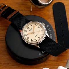 KUOE KYOTO OLD SMITH 90-002 38mm Ivory Dial Automatic Watch NEW Free Ship