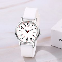 Women Silicone Strap 12H/24H Big Dial Easy Reader Analog Quartz Cuff Wrist Watch