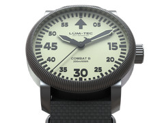 Lum-tec Watch Combat B72 Inverse Lume 2 heavy straps Made in USA 43mm New In Box