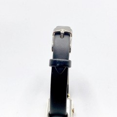 SEIKO Authentic Women Quartz Dress Watch Gold Square Black Leather 18.5mm