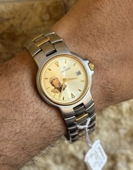 Grovana Swiss Muammar Gaddafi Portrait Dial Watch 35mm Libya Gifts Full Set Nos