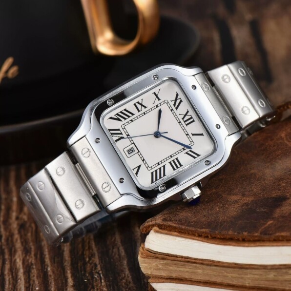 Silver Men’s Business Fashion Square Casual Quartz Watch