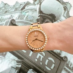 Fossil ES3020 Jesse Rose Three-Hand Day-Date Gold-Tone Stainless Steel Watch