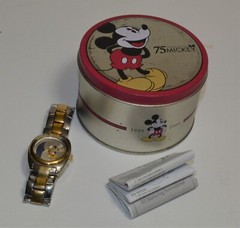75 Years With Mickey Moon Phase quartz 2 tone Watch SII Marketing w box papers