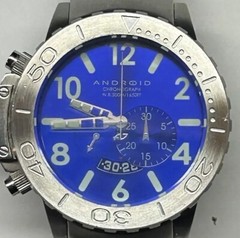 Android USA AD459 Silver/Blue 45mm 500m Chronograph Left-Handed Persons Watch