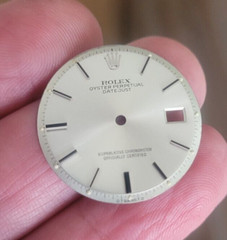 Rolex Silver Sigma datejust black lacquer top 1601 pie pan dial for St. steel