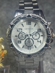 Mens Silver & Gold Watch New UK Luxury Fashion Casual Dress Watch (G2)