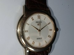 [Near Mint] SEIKO AGS Dolce Gold Dial Round Quartz Men’s Watch From JAPAN