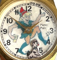 Peter Pan Vintage Manual Wind Gold-Tone Leather Strap Watch Swiss Made Rare