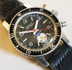 BRADLEY TIME ELGIN SWISS VINTAGE RARE 32MM CASE WIND UP MEN MID SIZE CHRONOGRAPH
