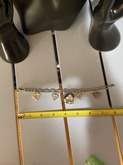 Heart Shaped Charm Bracelet L.E.I Silver Tone Blue Dial