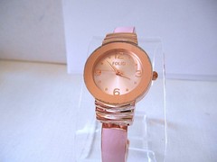 FOLIO FMDBNC35 Rose Goldtone and Pink Bracelet Watch – New Battery