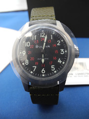 Bulova 98A255 Men’s Military Heritage Hack Stainless Steel Automatic Watch,NEW