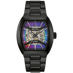 Bulova Maquina 98A320 Automatic Rainbow Skeleton Dial Stainless Steel Men Watch