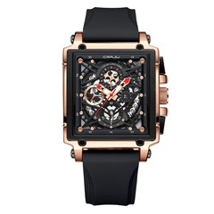 CRRJU Stylish Watch for Men,Silicone Men Business Watches,Chronograph Waterpr…