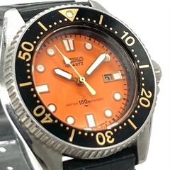 Working SEIKO Wristwatch 2625 0010 Diver’s Orange Dial QZ