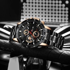Top Men Watch Sports Style 46mm Large Leather Racing Style Casual Fashion
