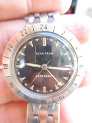 1963 VTG BULOVA ACCUTRON – ASTRONAUT 214 Tuning Fork GMT Wristwatch WORKING!