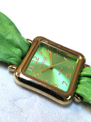 Joan Rivers Classics Watch Soft Leather stainless steel green gold belt buckle