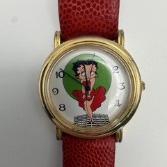 Vintage Betty Boop Character Wristwatch A Lot Of Two Red Black Quartz Untested