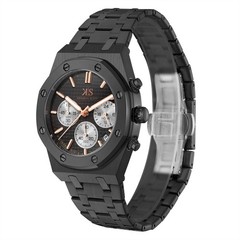Kenneth Scott Men’s Multi Function Watch | Black Dial, 42mm, 30 m (3 ATM)