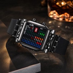 Trendy LED Digital Watch Casual Crab Design Personalized Street Style Sporty