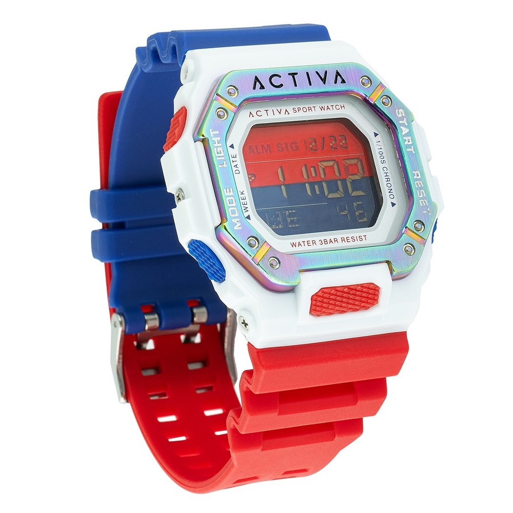 Activa X Invicta Men’s Digital Edge Watch 44mm Red, White & Blue (ACW8059-004)