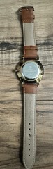Lavaredo Quartz Gold Case Brown Leather Strap Blue Dial Watch 3 ATM
