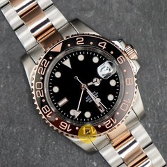 Custom Made 40mm “Rootbeer” Rose Diver Sub GMT Style Mod Watch w/ NH34 Movement